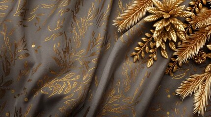 A luxurious holiday display background featuring opulent gold details, creating an elegant, festive, and upscale ambiance perfect for premium seasonal promotions