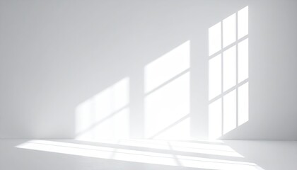 Obraz premium White room corner with window light shadows