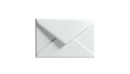 Simple white sealed envelope, isolated against dark background