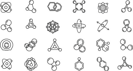 Collection of hand drawn molecular structures and chemical formulas