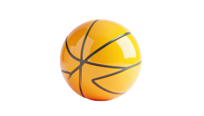 Isolated orange basketball with black lines on a black background (1)