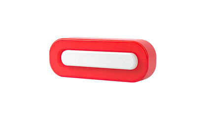 Glossy red pill-shaped icon with a white inset