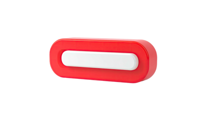 Glossy red pill-shaped icon with a white inset