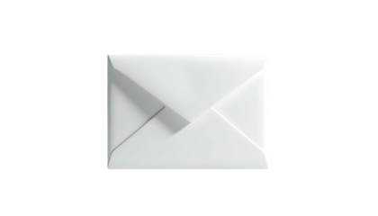 White envelope, simple design, centered against black background
