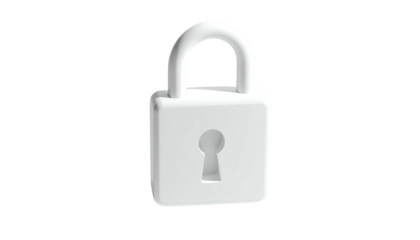 White, cartoonish padlock against a dark background