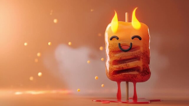 3d cute satay skewer character grilled meat Videos