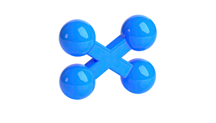 Blue cross shape, rounded ends, symmetrically centered