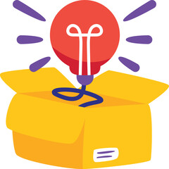 Bright Idea Bursting from Open Box Creative Solution Concept