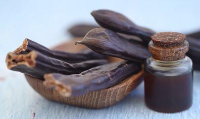 Carob fruit with extract
