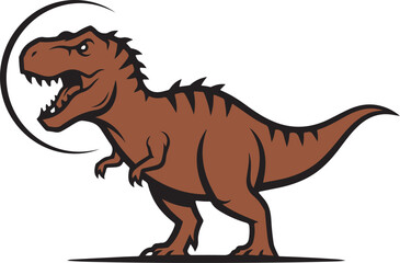 Stylized T-rex dinosaur vector illustration with bold outlines and simple cartoon design