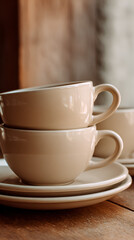 Ceramic Mugs in Warm Light