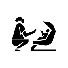 Baby bonding glyph icon. Baby bonding illustration.