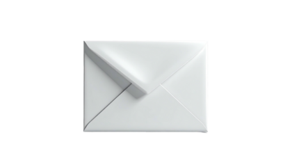 White envelope, closed, against stark black. Clean, minimal look