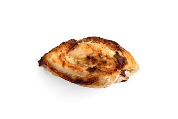Baked chicken breast isolated on white background