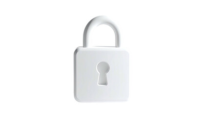 Naklejka premium White, stylized padlock with keyhole on a stark black background
