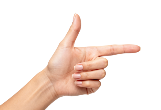 Female Hand Pointing Right Direction Gesture Isolated PNG