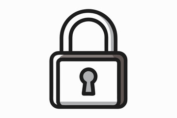 Lock and key vector icon illustration