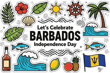 Doodle of Barbados Independence Day Vector Template