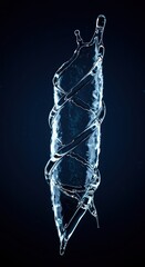 A mesmerizing display of swirling liquid creating a powerful funnel effect. Clear water spirals down a drain, showcasing fluid dynamics ,rapid ,power ,blue