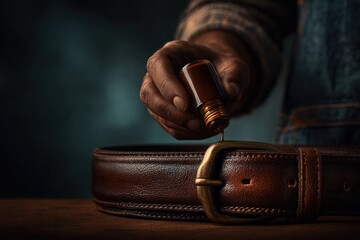 Crafting a handcrafted leather belt artisan techniques in a workshop environment