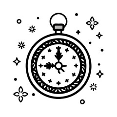 Fototapeta premium Vintage pocket watch with starry decoration