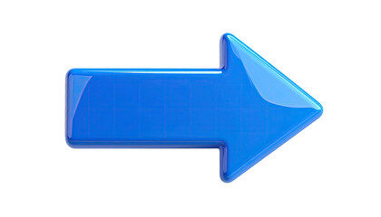 Glossy blue arrow pointing right on a plain black background