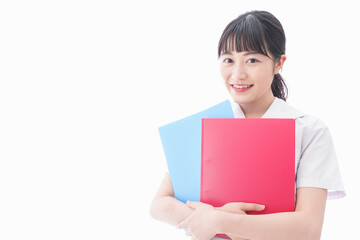 Obraz premium テキストを持つ学生
