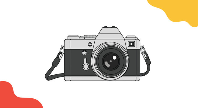 Vintage camera captures memories focusing on the main subject with precision.