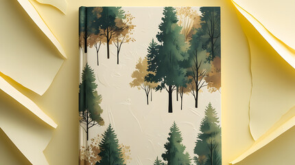 a book with cover image of forest on it