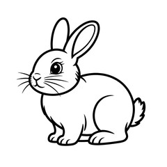 Obraz premium white rabbit isolated on coloring page 