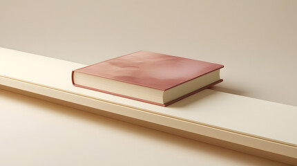 a book with rose petal color book cover placed on log 