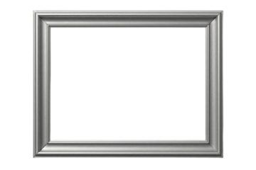 Silver frame on a white background in 3D format, template, background, empty space for text, banner, advertising, drinks, food, store