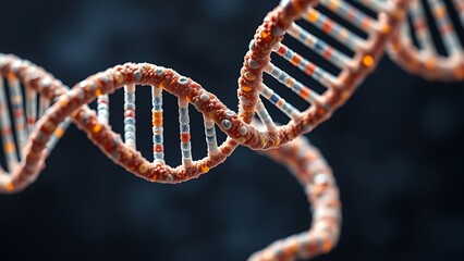 A DNA helix woven from mathematical formulas, entwining all known life within its spiral.