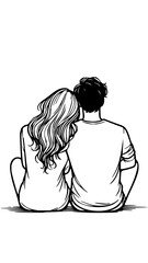 Couple sitting together