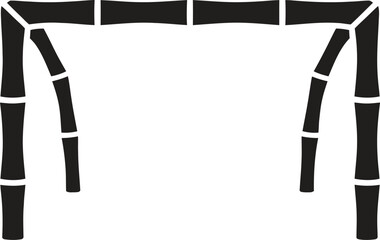 Curved bamboo frame silhouette vector design for eco-friendly decoration, bamboo art, and nature-inspired design