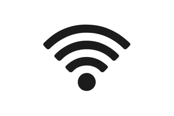 Wifi symbol showing wireless internet connection, data transfer, and global network technology. Transparent background