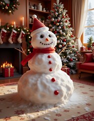 Banner of ginger bread decoration for x'mas party in the decorated living room graphic picture of the christmas decoration party snowman christmas  holiday decoration winter season cute snow