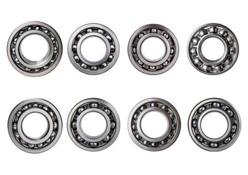 Collection Roller bearing isolated on transparent or white background
