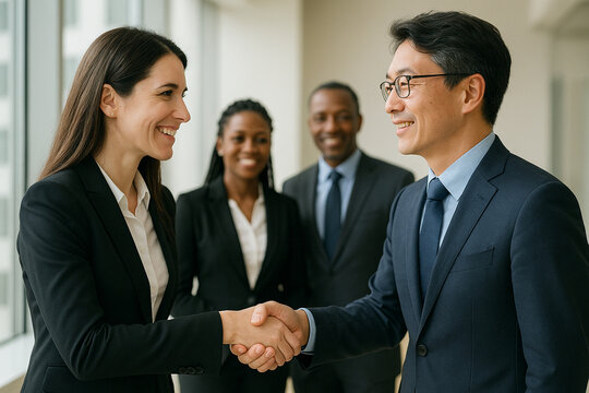 Professional handshake showing successful partnership