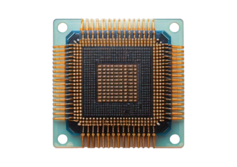 Macro microchip isolated on transparent or white background