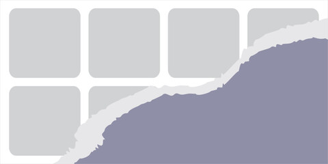 Pictures or photos frame collage, page grid layout abstract photo frames and digital photo wall template