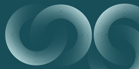 Abstract green glowing geometric lines on gray background. Modern shiny blue circle lines pattern. Futuristic technology concept. Suit for cover, poster, banner, brochure, header