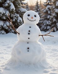 Isolated ivory doll in solitude snowman christmas  holiday decoration winter season cute snow