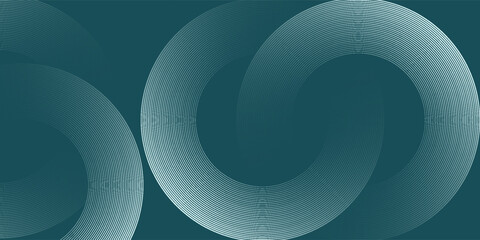 Abstract green glowing geometric lines on gray background. Modern shiny blue circle lines pattern. Futuristic technology concept. Suit for cover, poster, banner, brochure, header