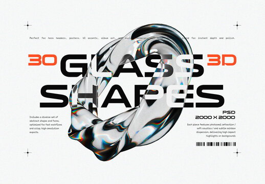 3D Transparent Glass Shapes
