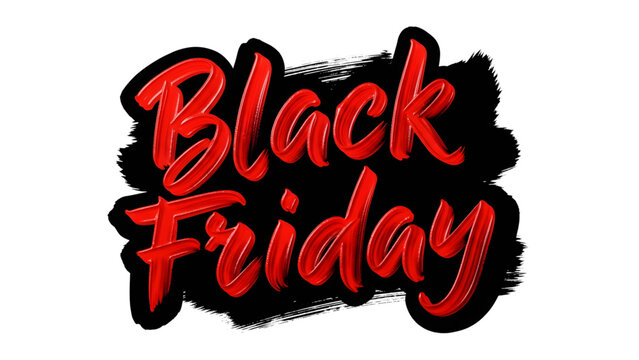 Bold red Black Friday lettering on a textured black background, perfect for sales promotions and marketing campaigns, ready to captivate.
