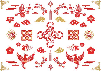 Chinese pattern design ornaments decoration vector illustration