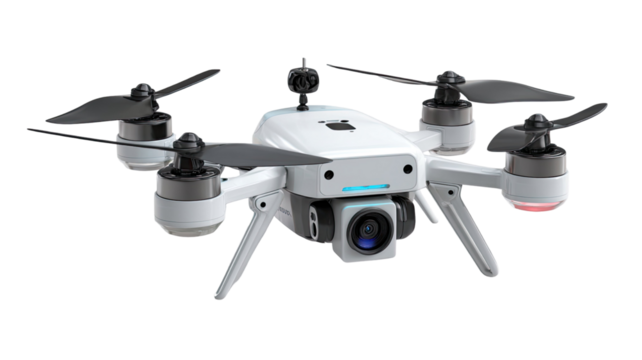 Compact mini drone captured in a professional studio setup with detailed features and sleek design isolated on white background
