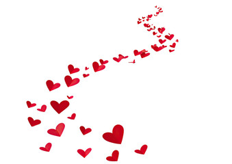 Heart trail rising upwards on a black backdrop