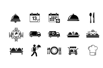 silhouette pack of kichen icons